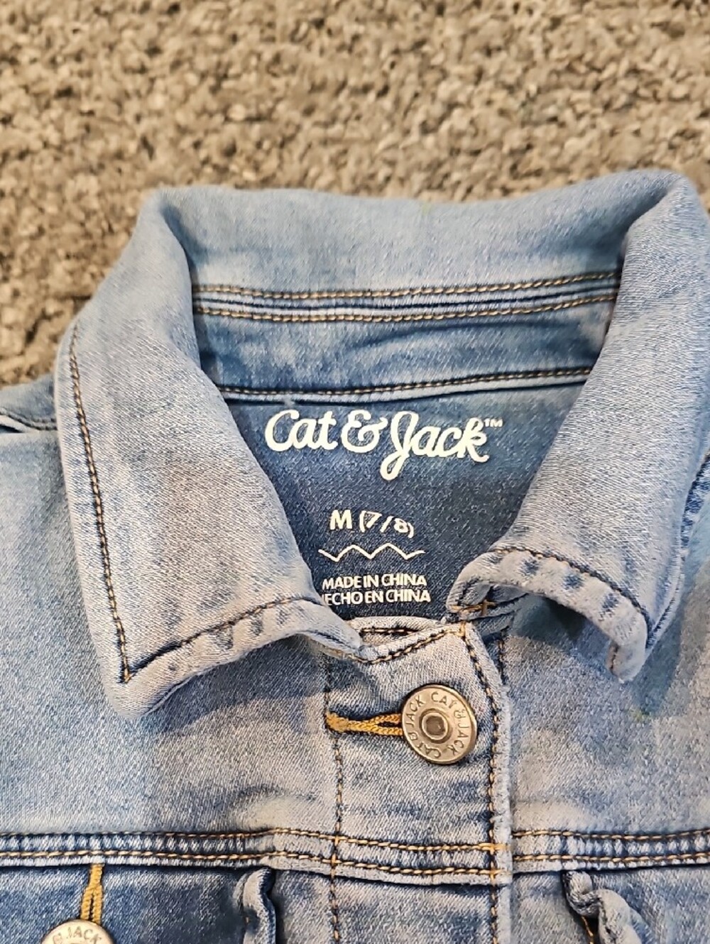 Kids Light Blue Cat & Jack Denim Jacket Size 7/8 - Picture 2 of 3